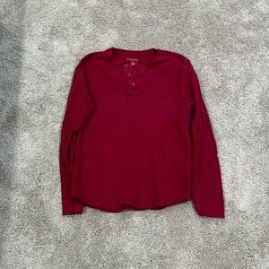Men’s Red Sonoma Henley Thermal Long Sleeve Shirt